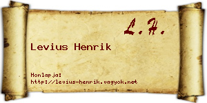 Levius Henrik névjegykártya
